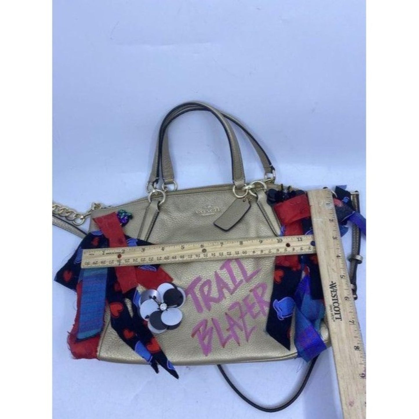 Coach w hand shoulder customized by me w applique