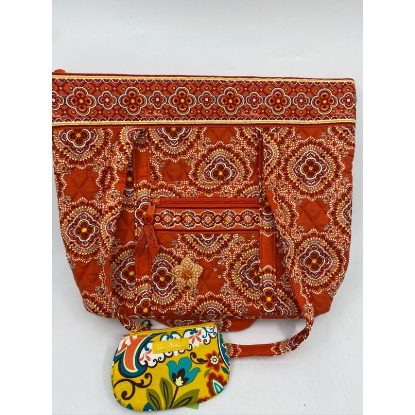 NWT! Vera Bradley Quilted Bag w Wallet Red Beige