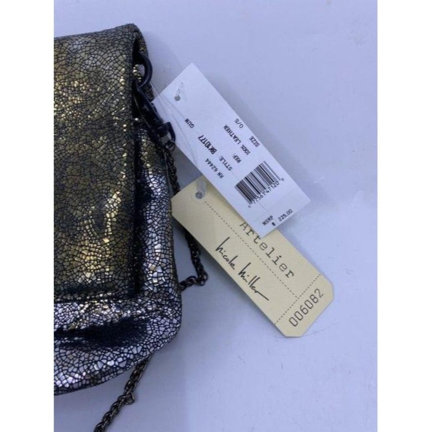 Nicole Miller Msrp Black Gold Leather Cross Body B