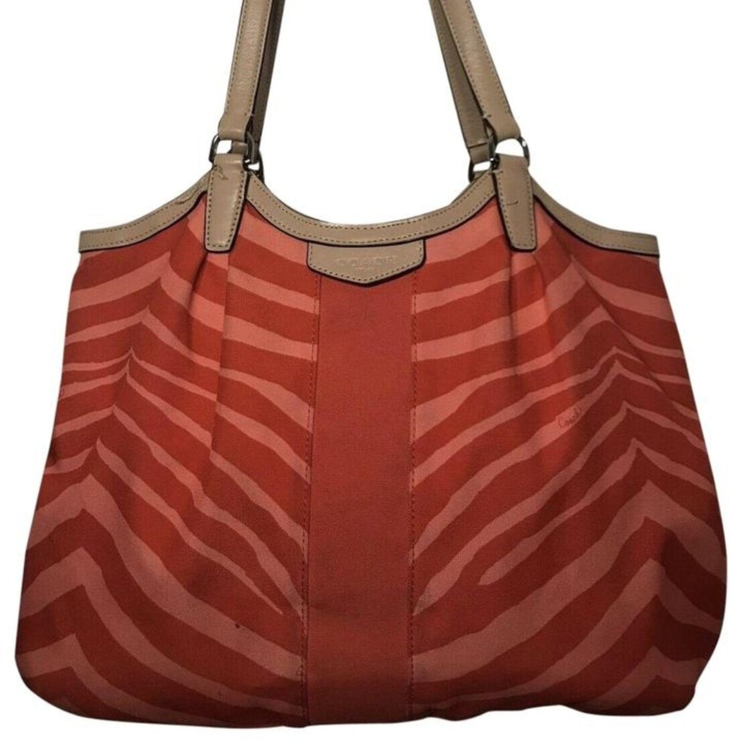 COACH Pink Animal Print Canvas Tote Bag