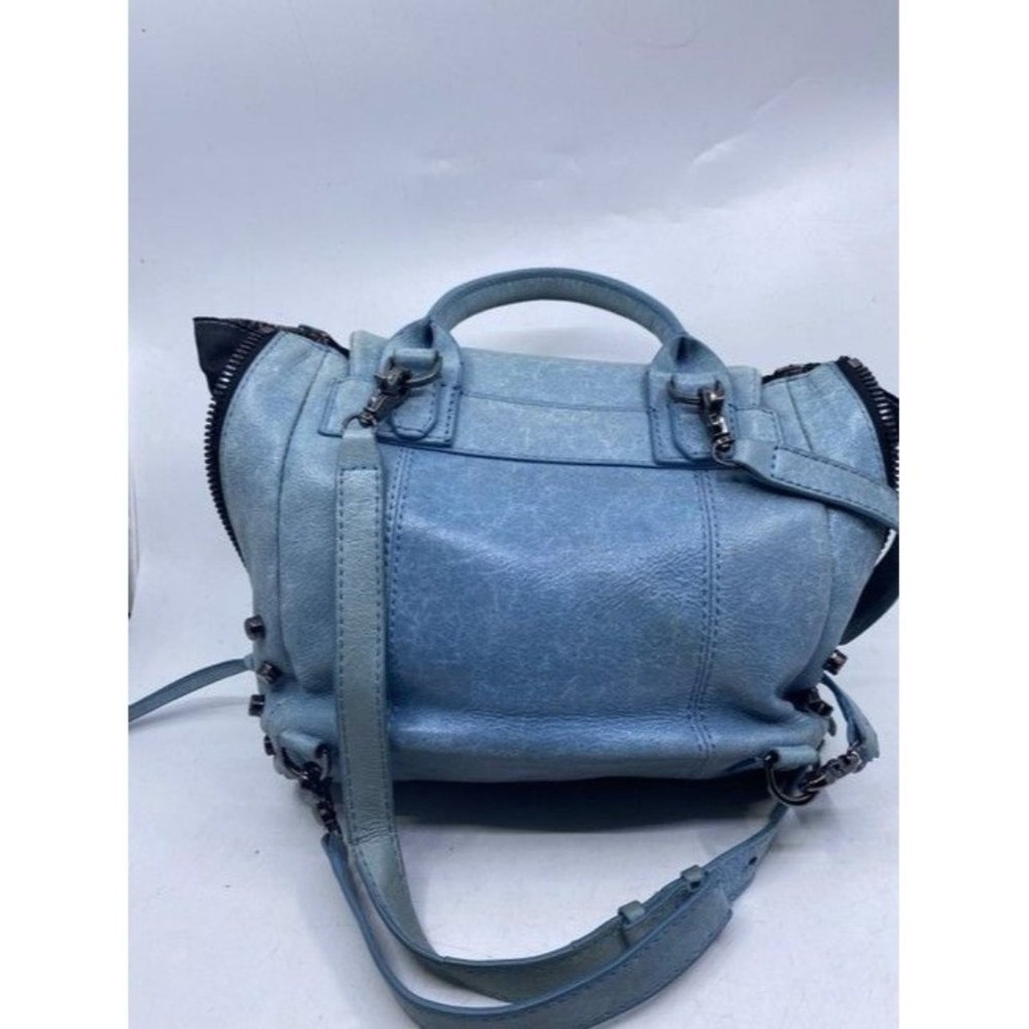 Botkier Warren Navy Bluegunmetal Leather Backpack