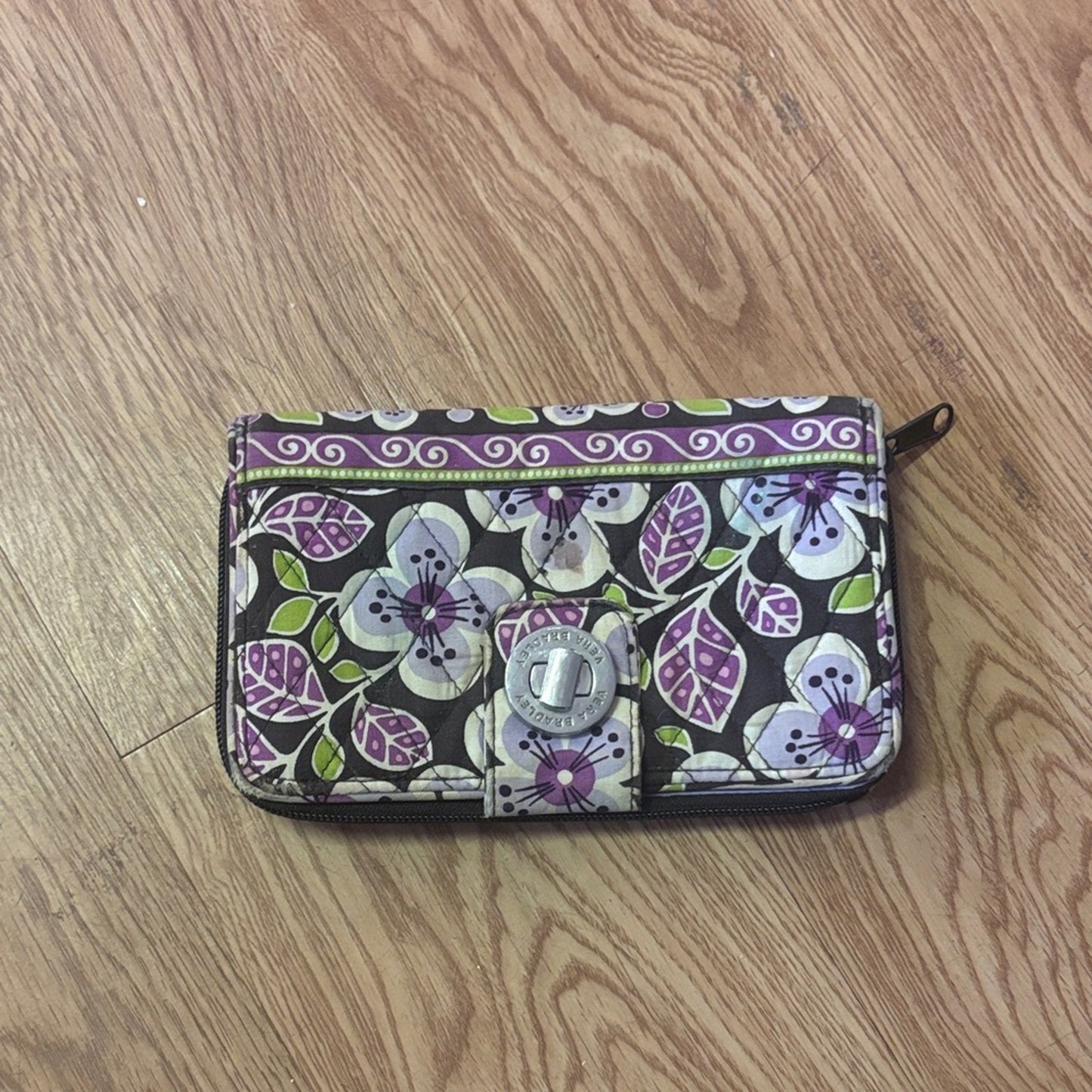 Vera Bradley Floral Wallet - Purple, Green, Black