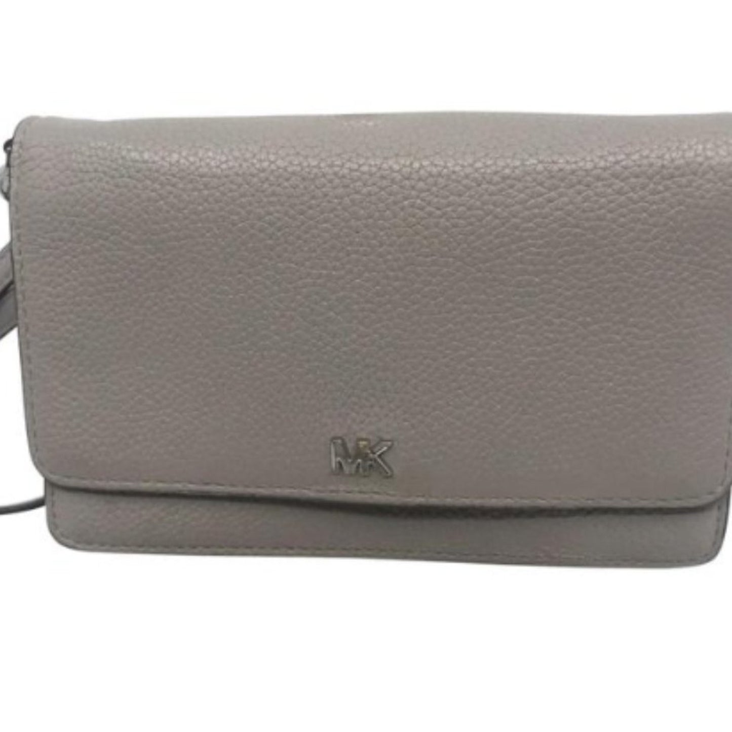 Michael Kors Grain Leather Long Belt Gray Wristlet