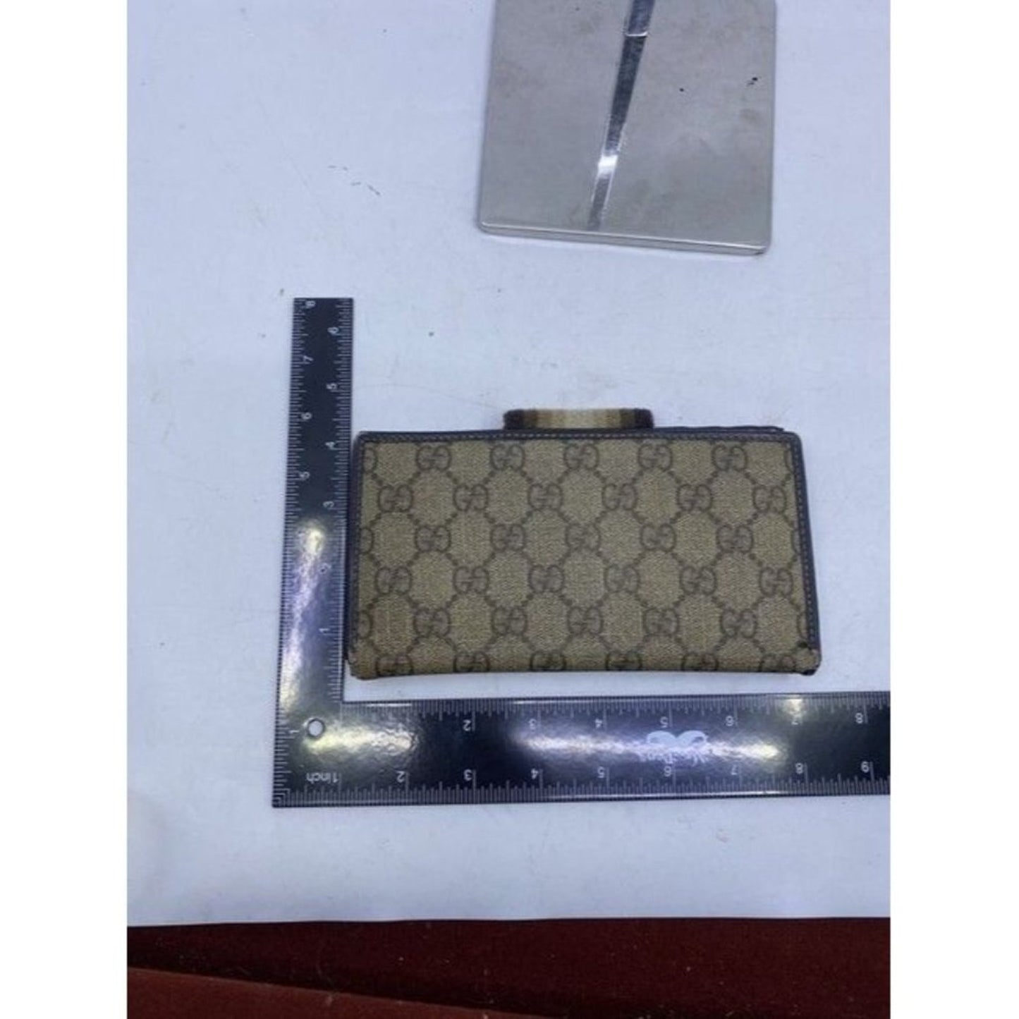 Gucci Brown Long Vintage Gg Web Wallet