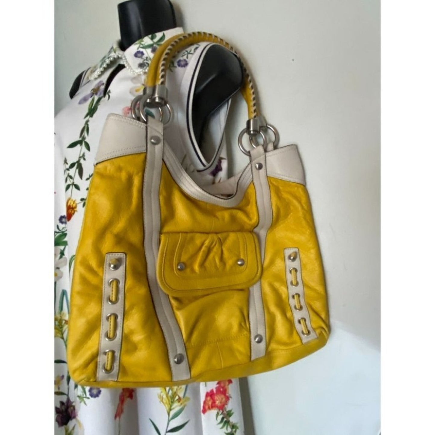 B. makowsky Yellow Leather Shoulder/ Handbag