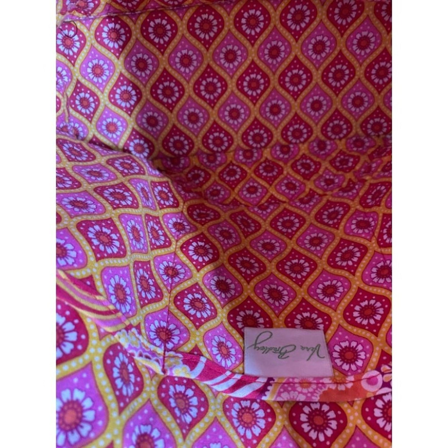 VERA BRADLEY Red Orange Large Quilted Tote Bag