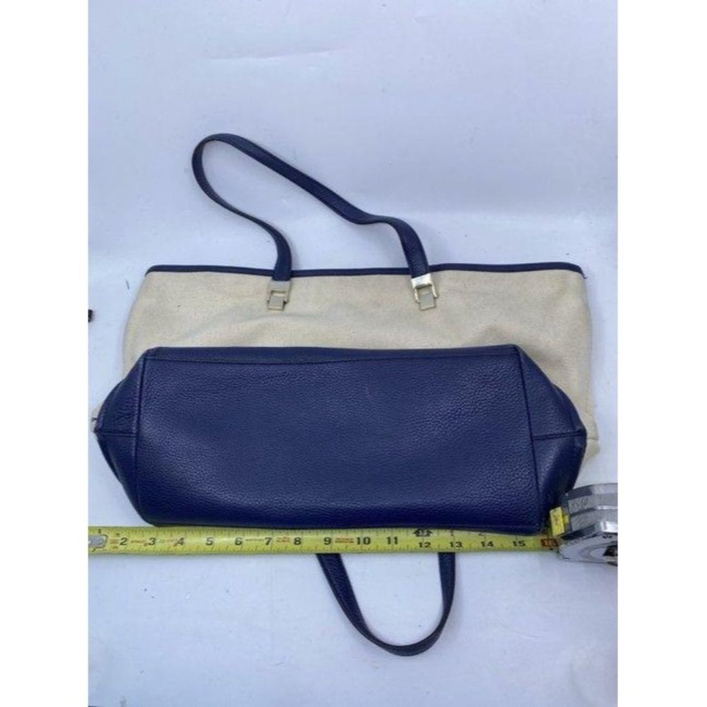 kate spade creamblue fabric shoulder bag