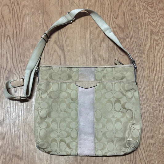 Coach Beige and Cream Shoulder Bag