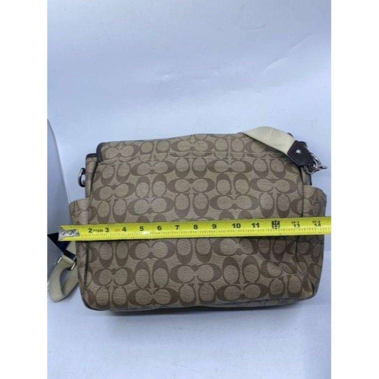 coach tote msrp tan brown coated canvas messenger