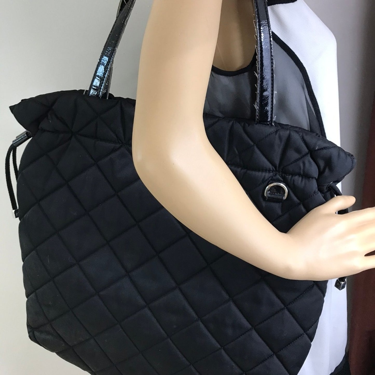 Michael Kors Black Large Fabric Puffer