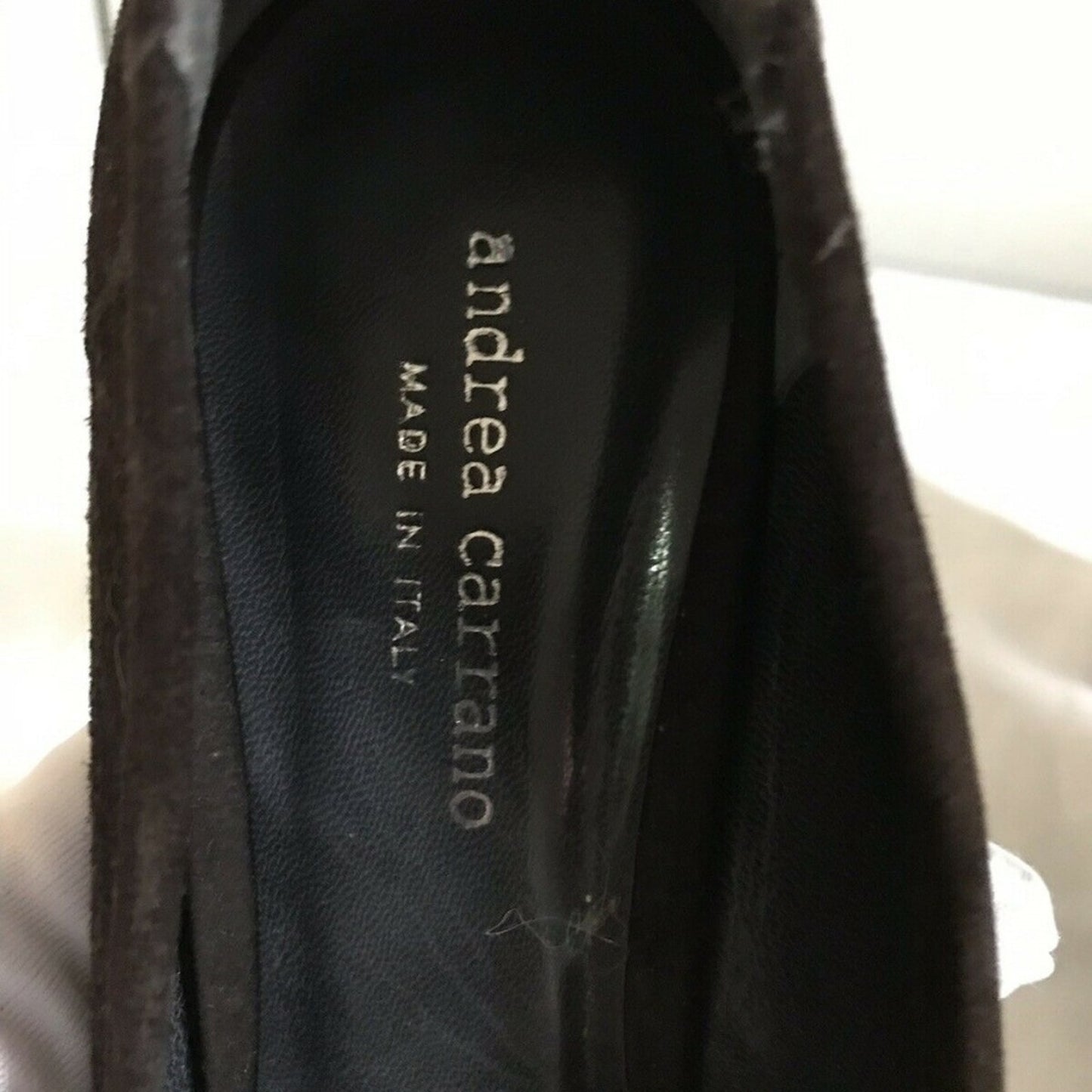 ANDREA CARRANO Brown Suede Mid Heel Pump 9