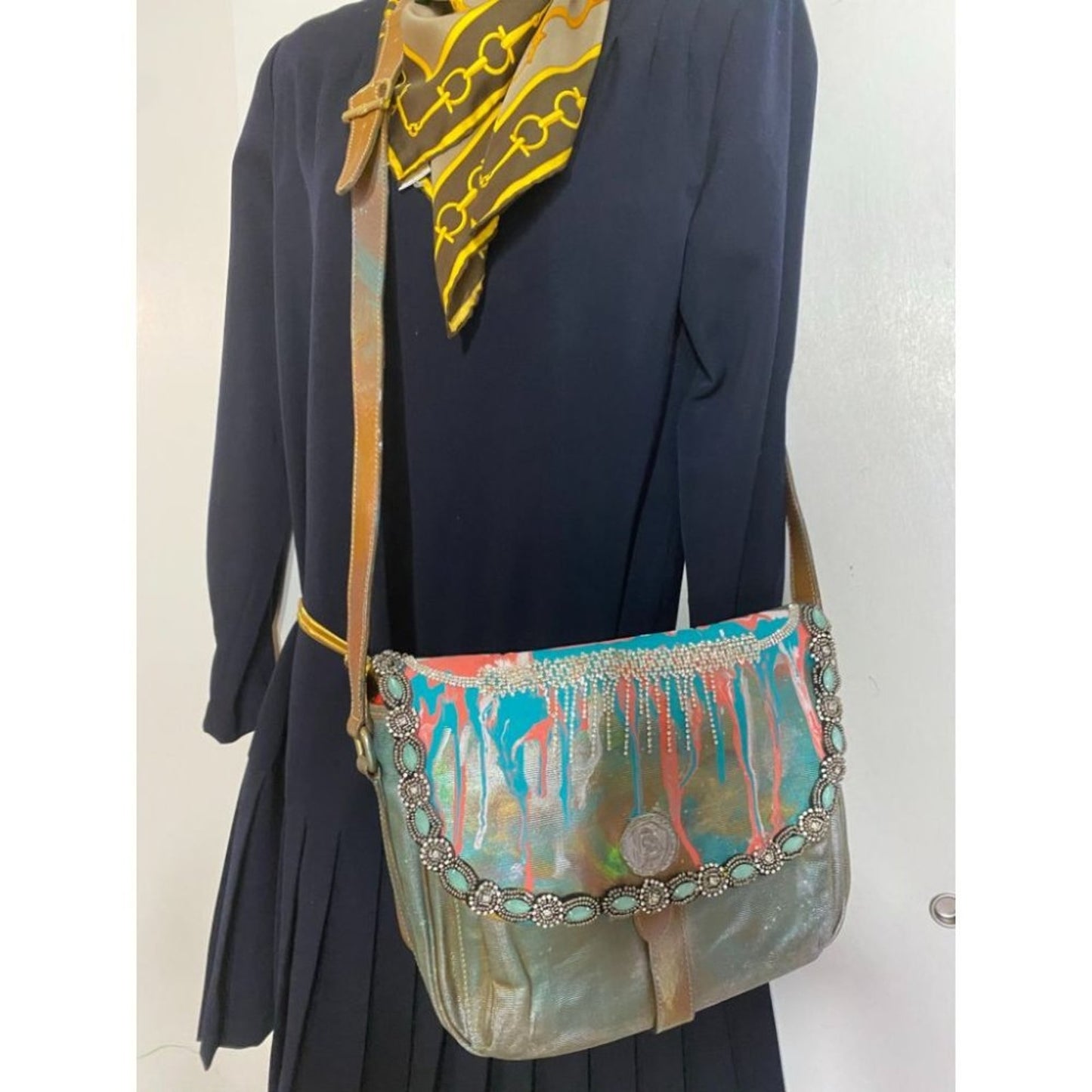 Vintage FENDI Customized with trims and Graffiti
