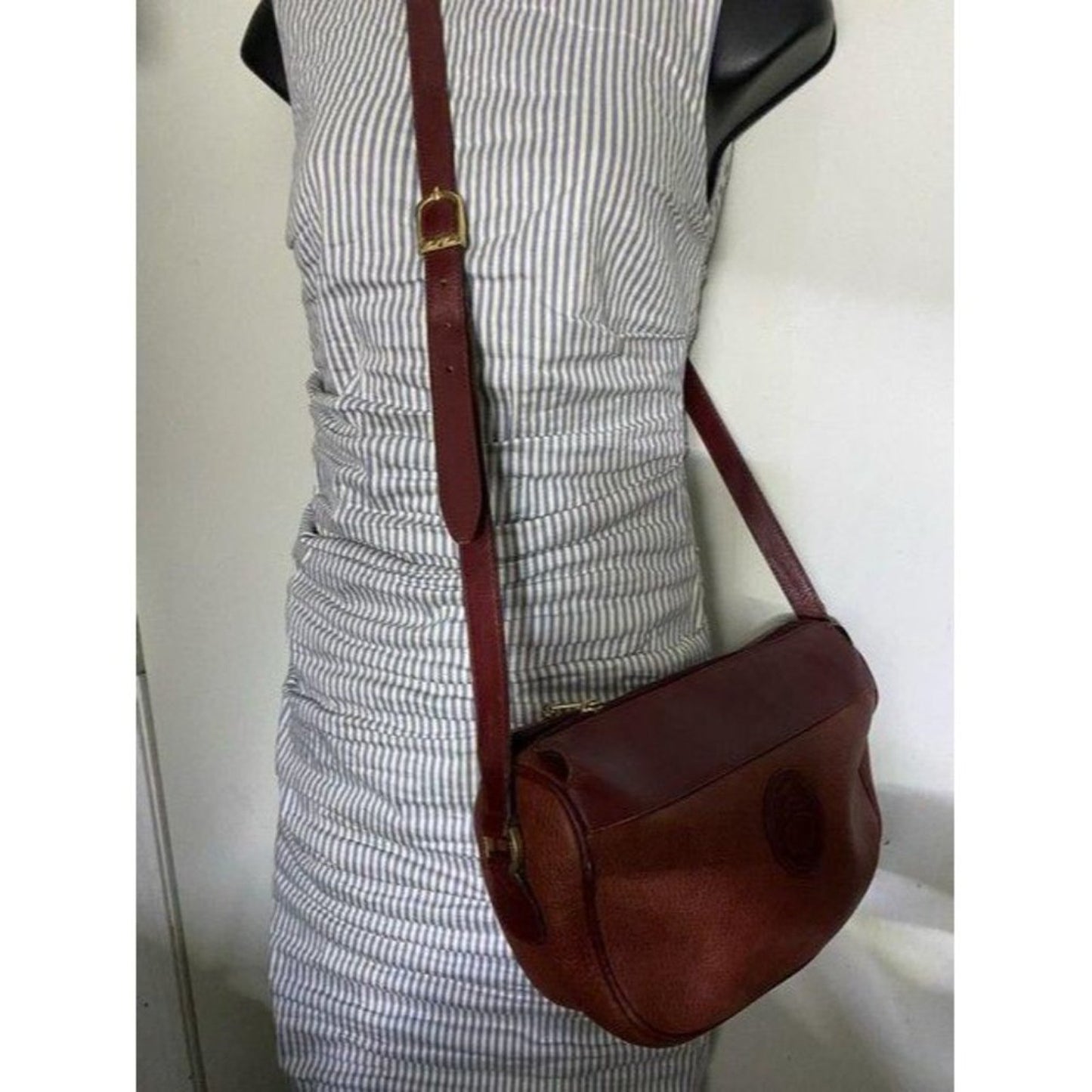 mark cross vintage shoulder burgundy leather cross