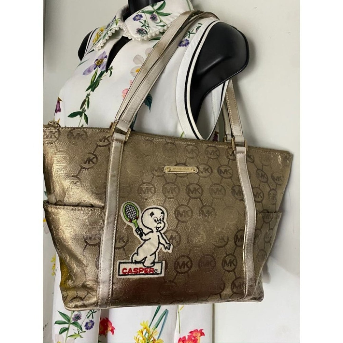 MICHAEL KORS Large Shoulder Bag Gold Customized