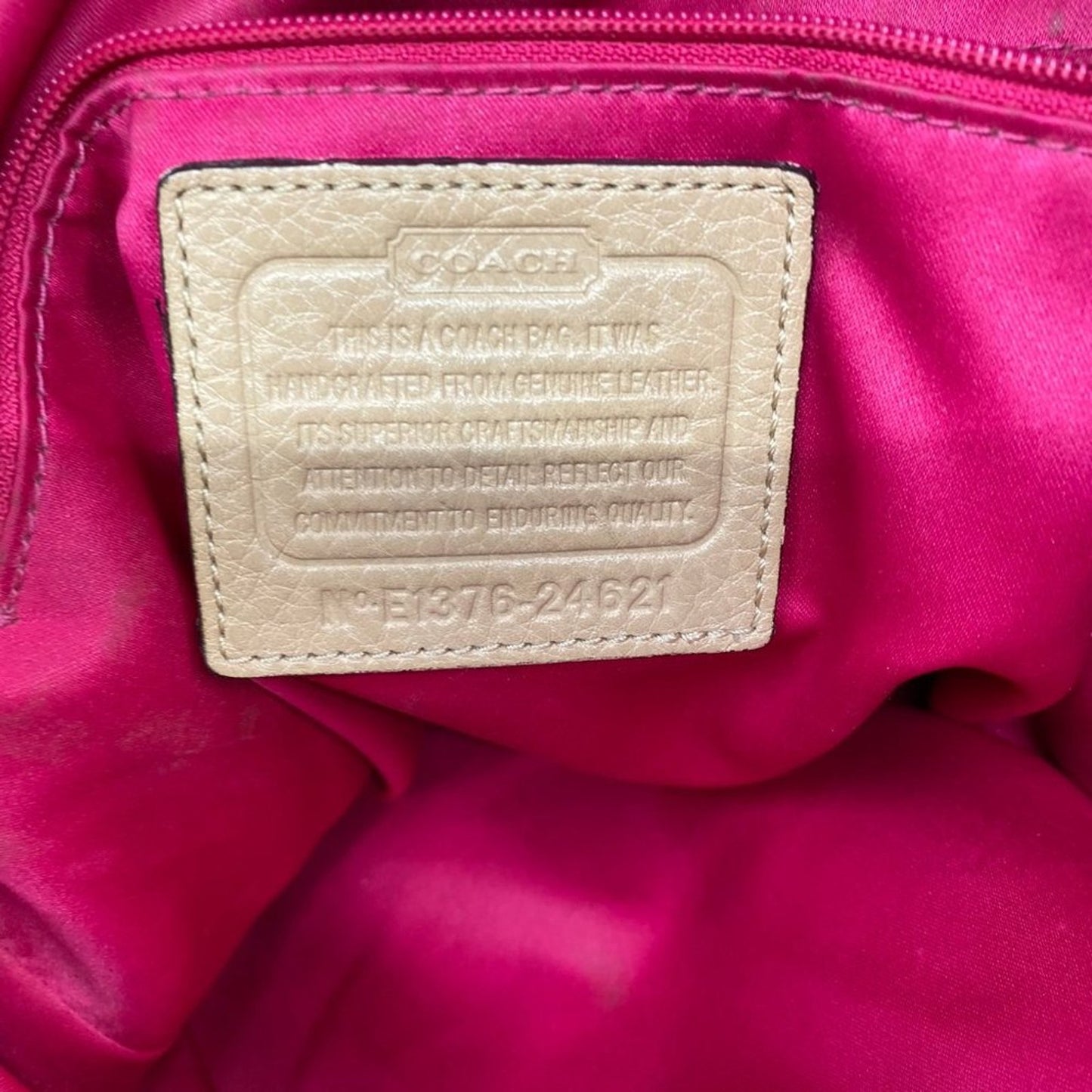 Coach Large Edie Tan  Leather Shoulder Bag