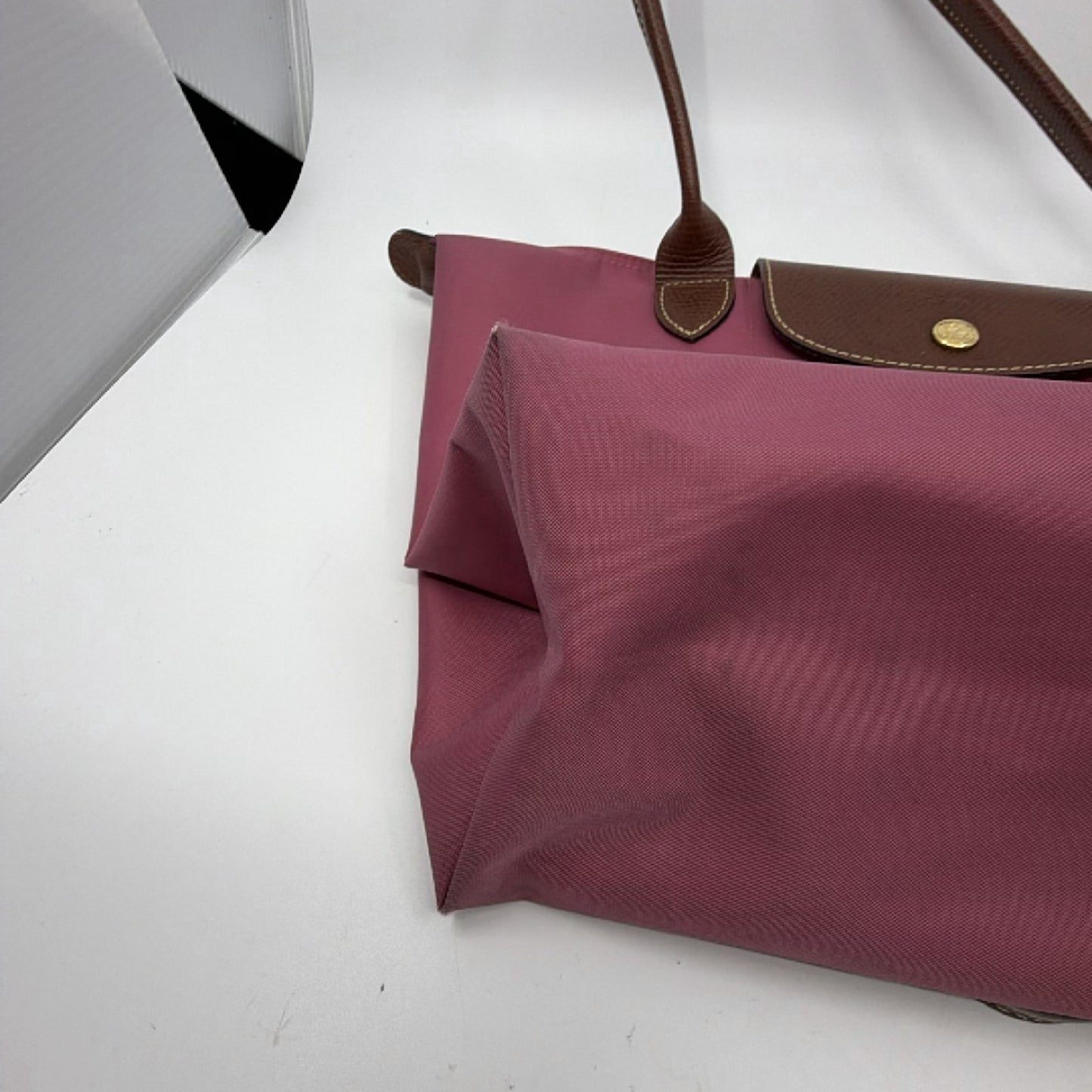Longchamp Le Pliage Pink Nylon Leather Tote Bag