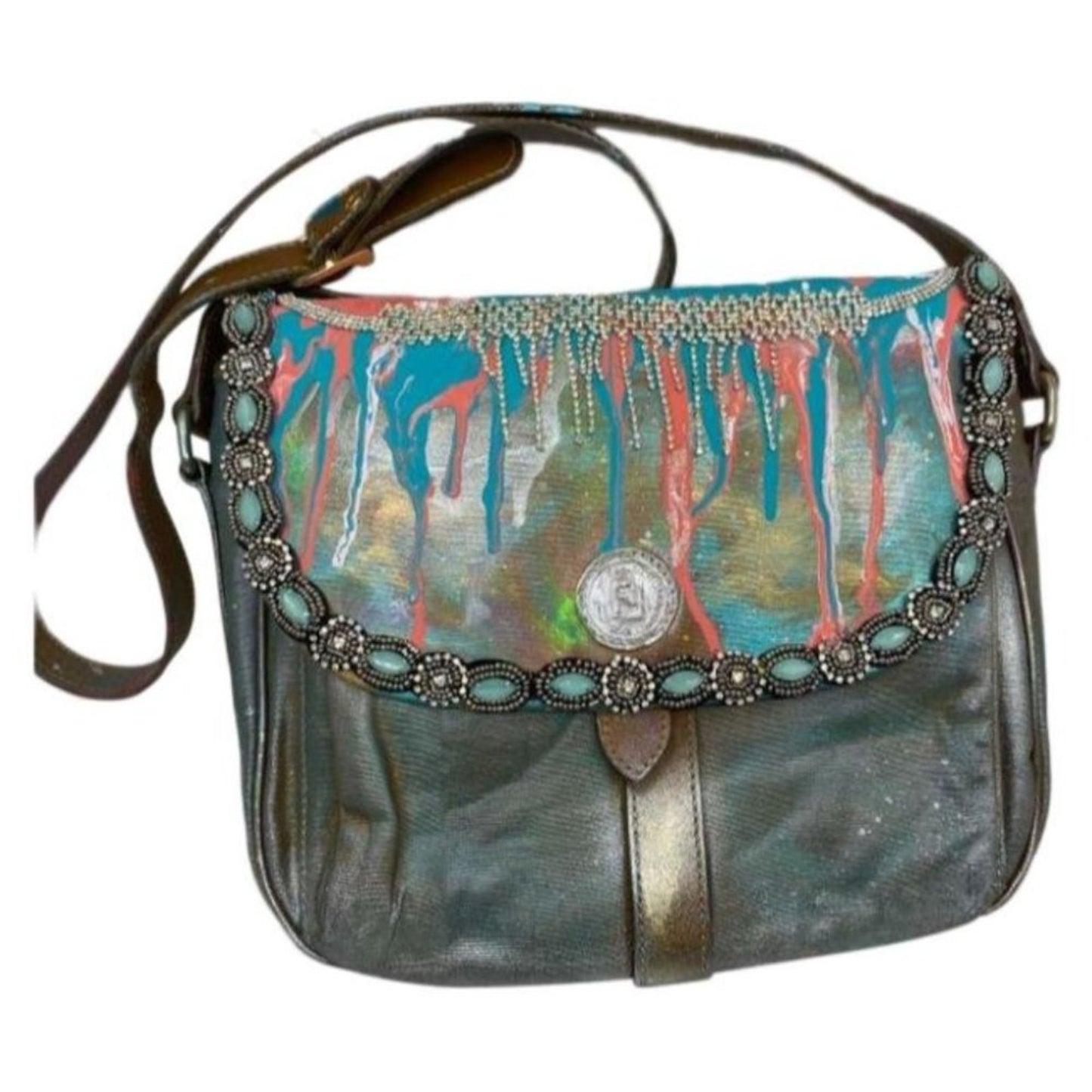Vintage FENDI Customized with trims and Graffiti