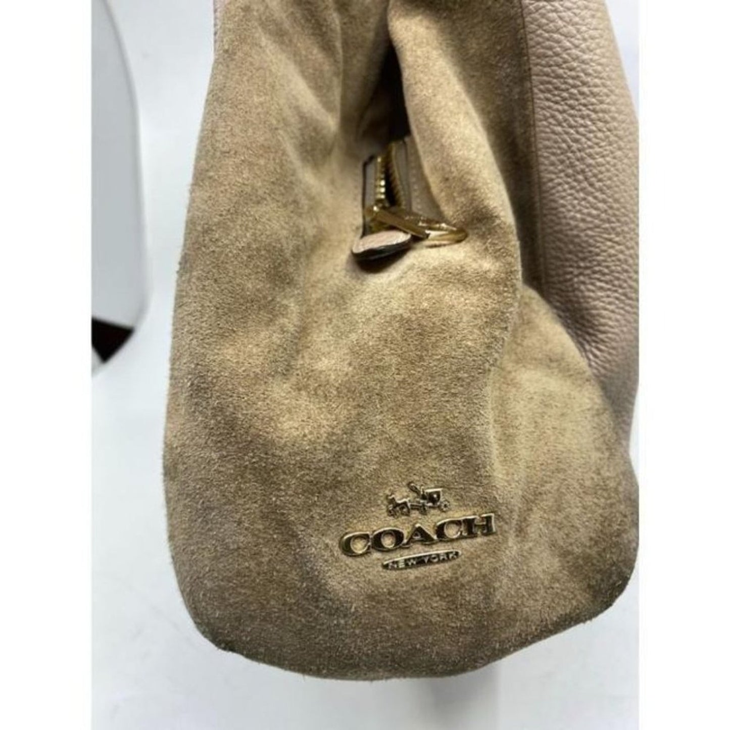 coach large eddie triple compartment tan leather s