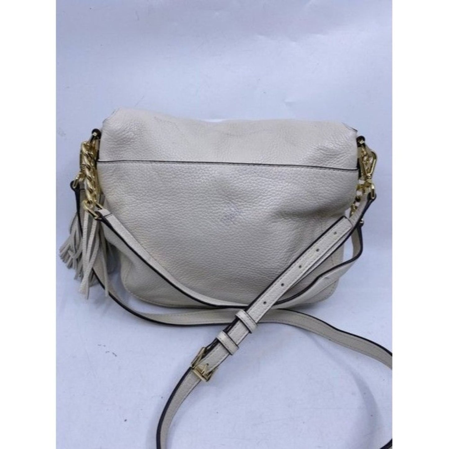 Michael Kors Tassel White Leather Cross Body Bag