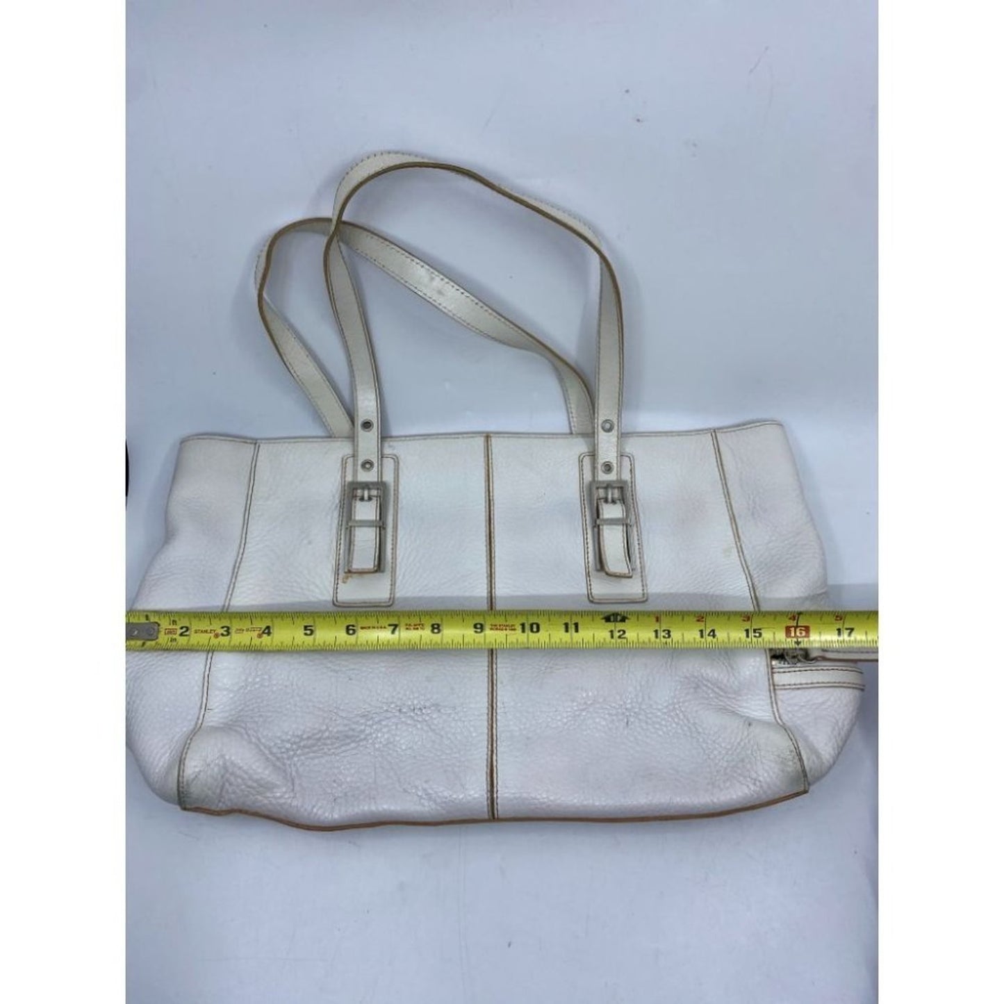 Kenneth Cole White Large Leather Shoulder Bag