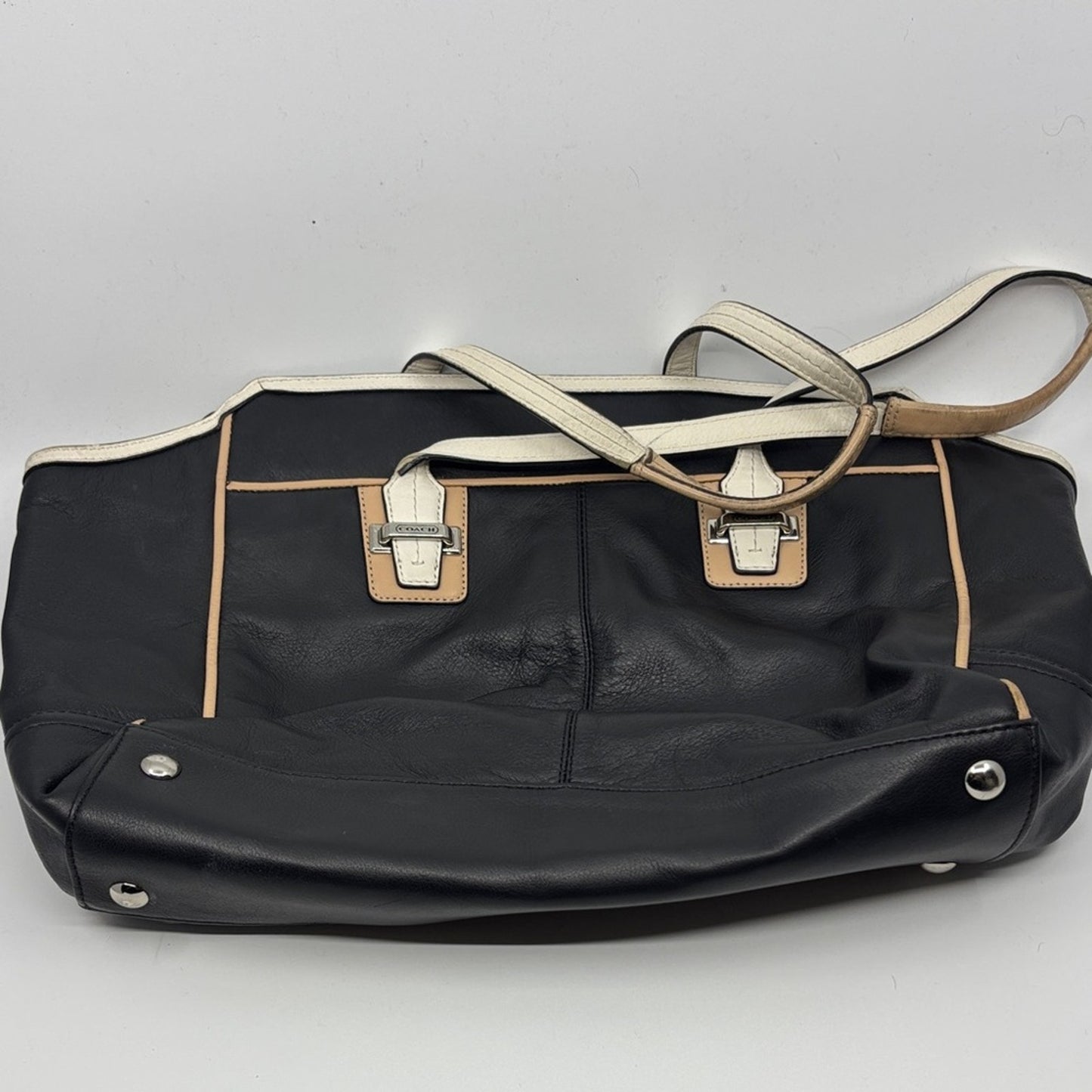 Coach Black and Tan Tote Bag