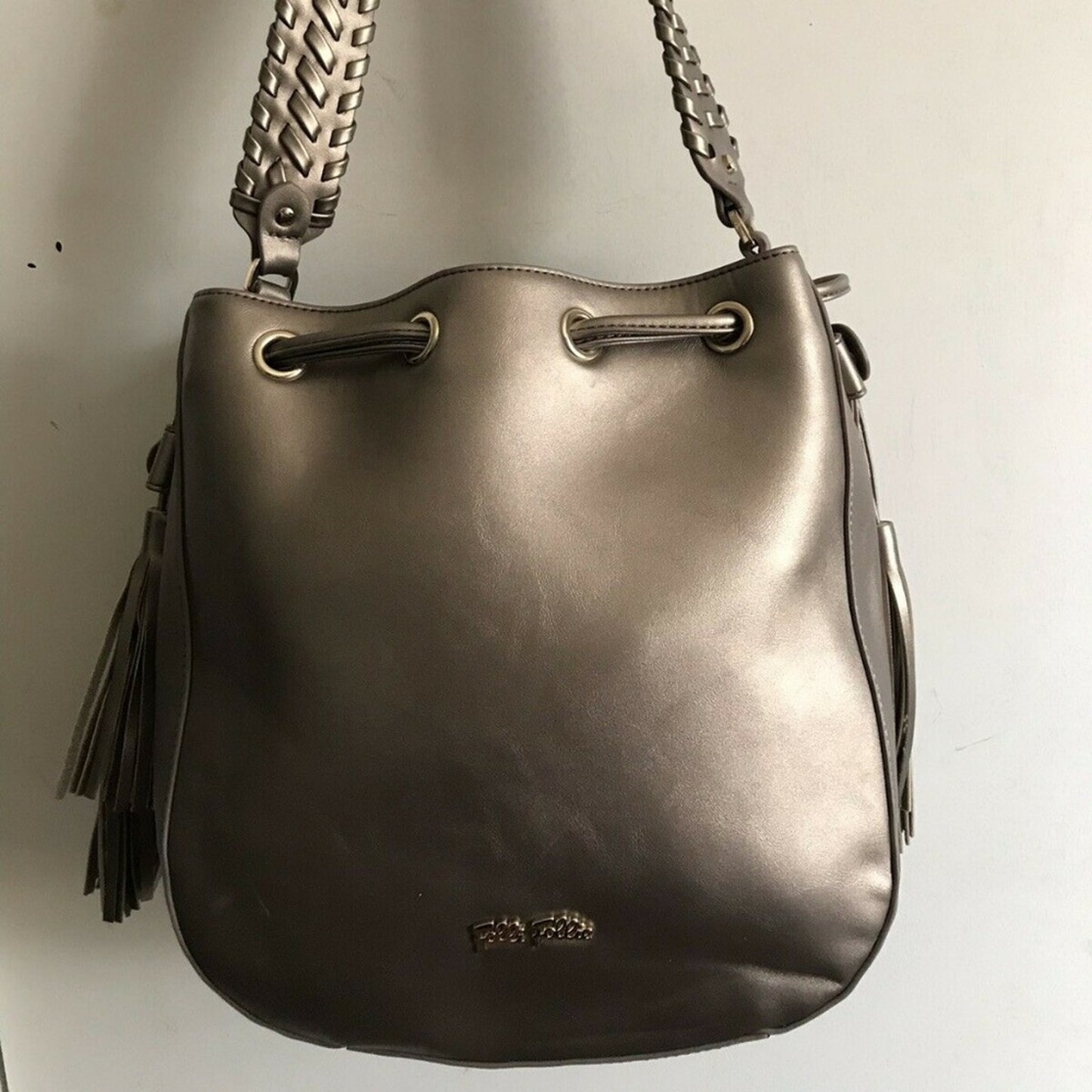 Folli Follie Large Bronze Leather Bucket Bag