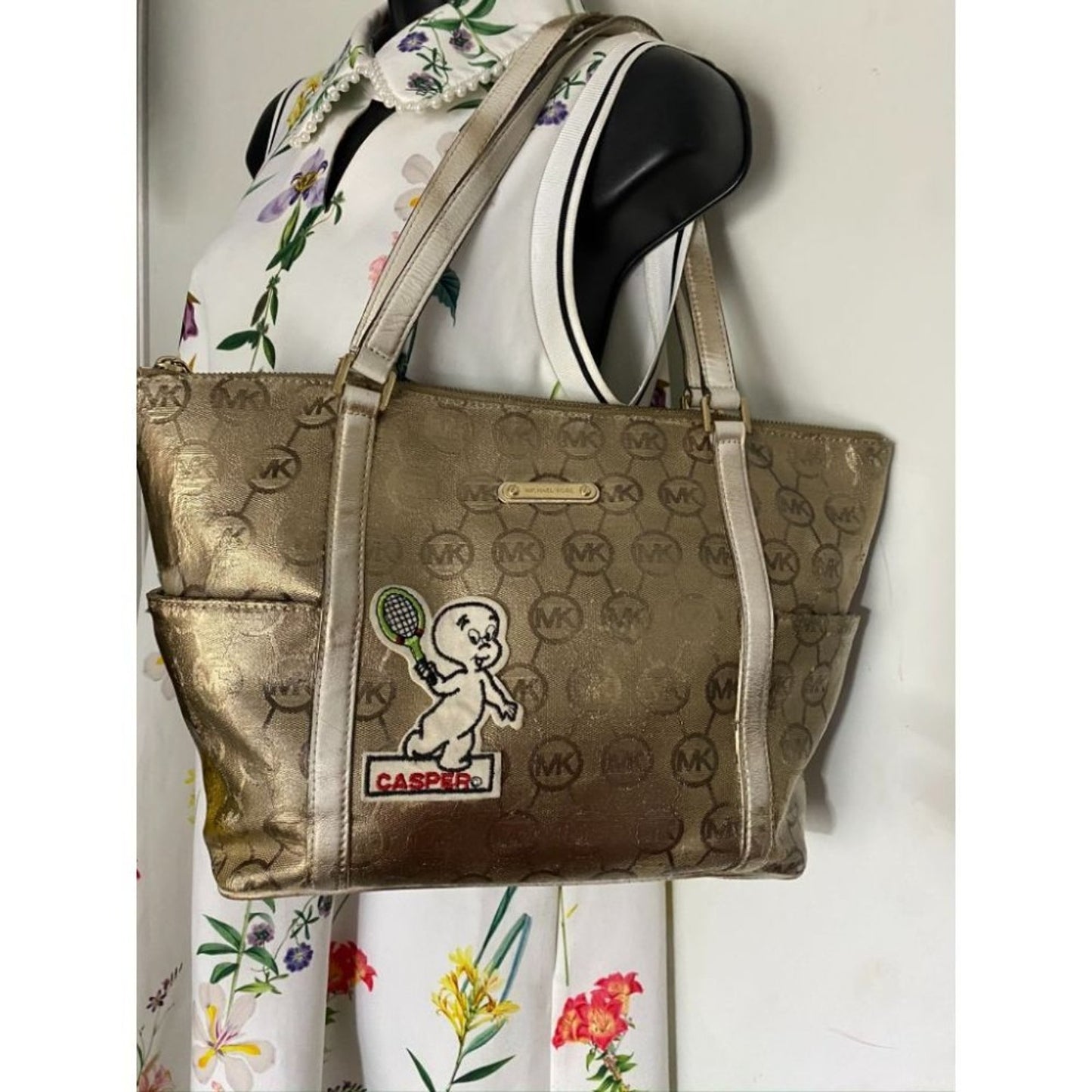 MICHAEL KORS Large Shoulder Bag Gold Customized