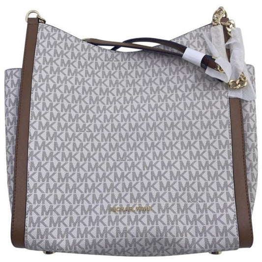 Michael Kors Newbury Medium Chain Vanilla Acorn Pebbled Leather Shoulder…