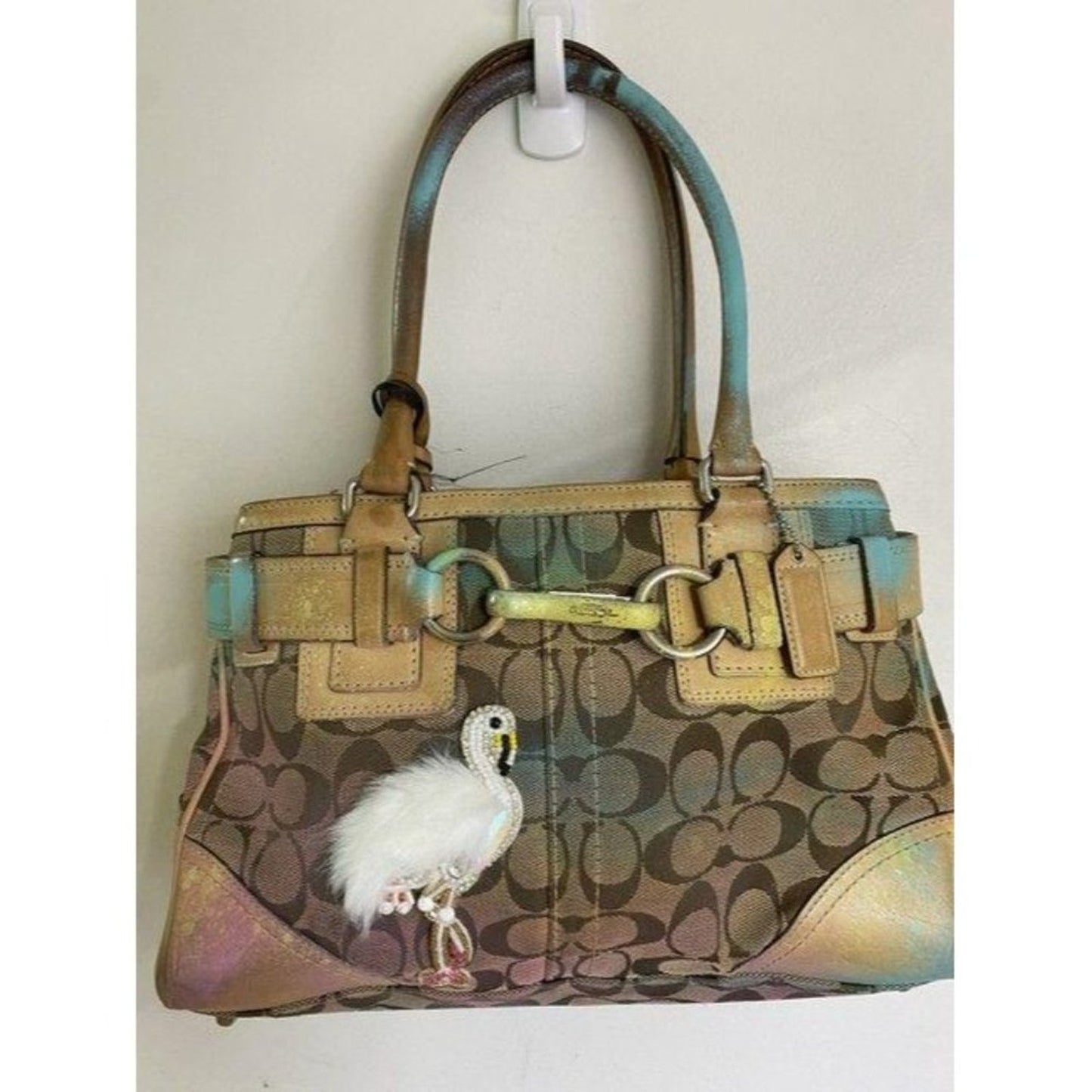 coach graffiti customized with and applique tan sh