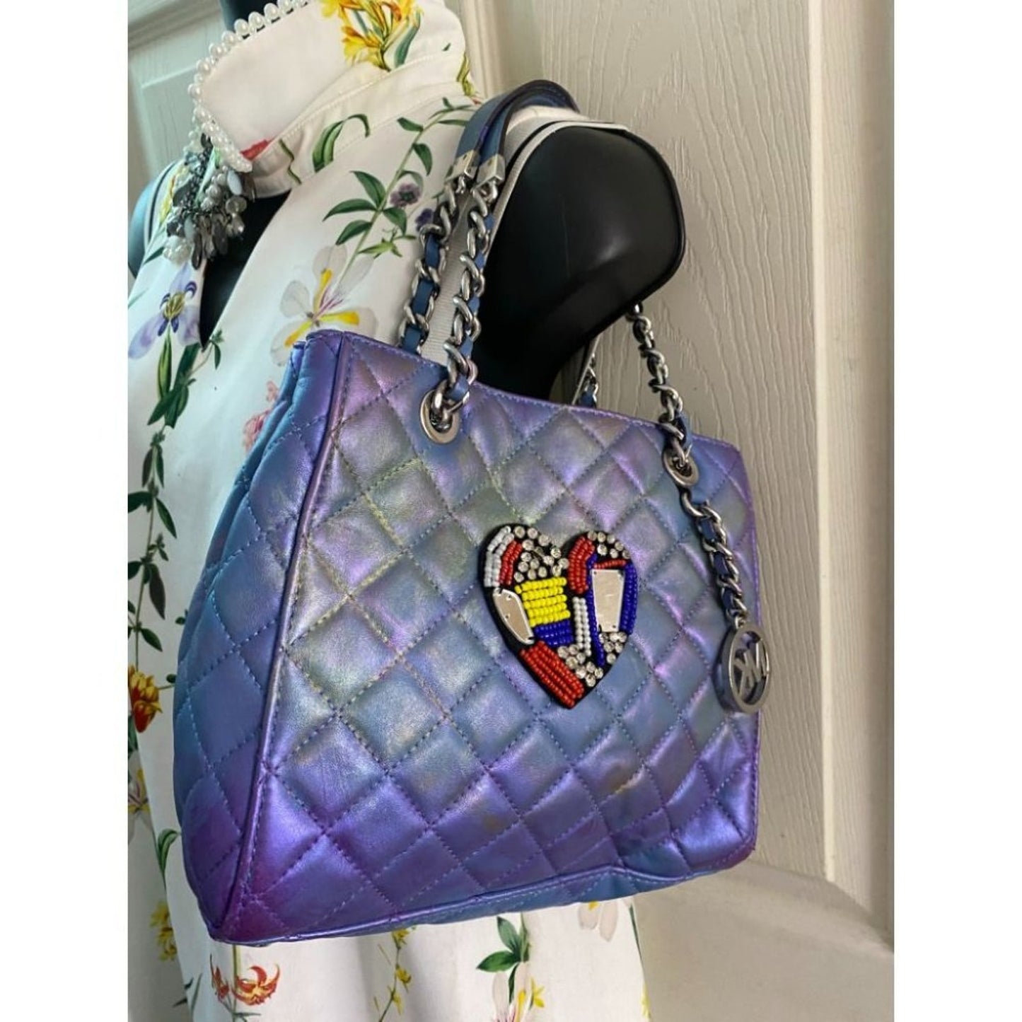 Michael Kors Blue Purple Customized Tote Bag