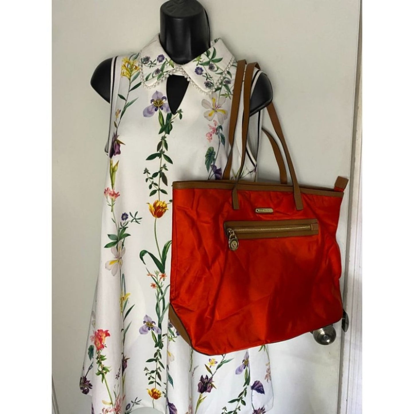 Michael Kors Nylon Red Shoulder Tote Bag MD to LG