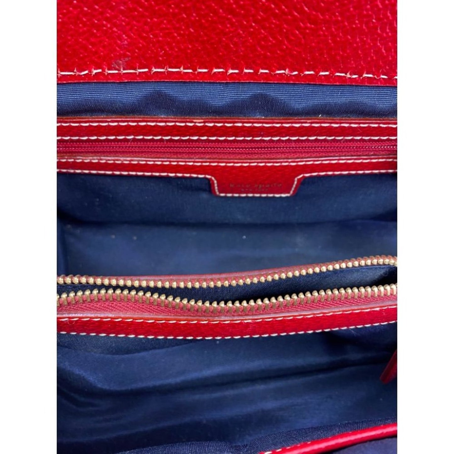 KATE SPADE Red Leather Hand Bag Customized W/Heart
