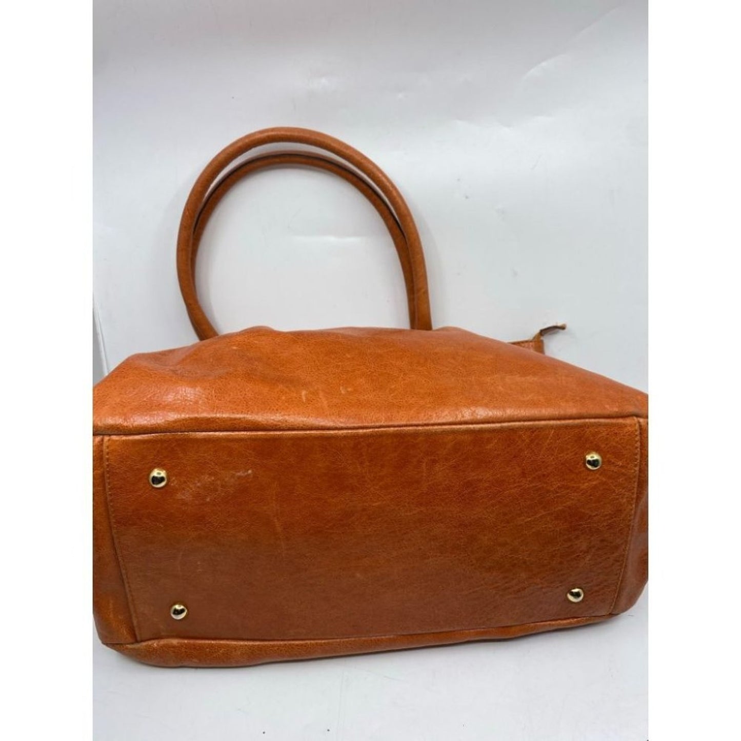 Dimoni Women's Orange Leather Handbag