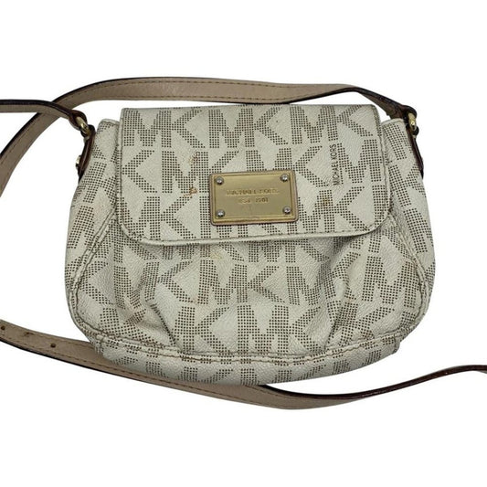 Michael Kors White Leather Crossbody Bag