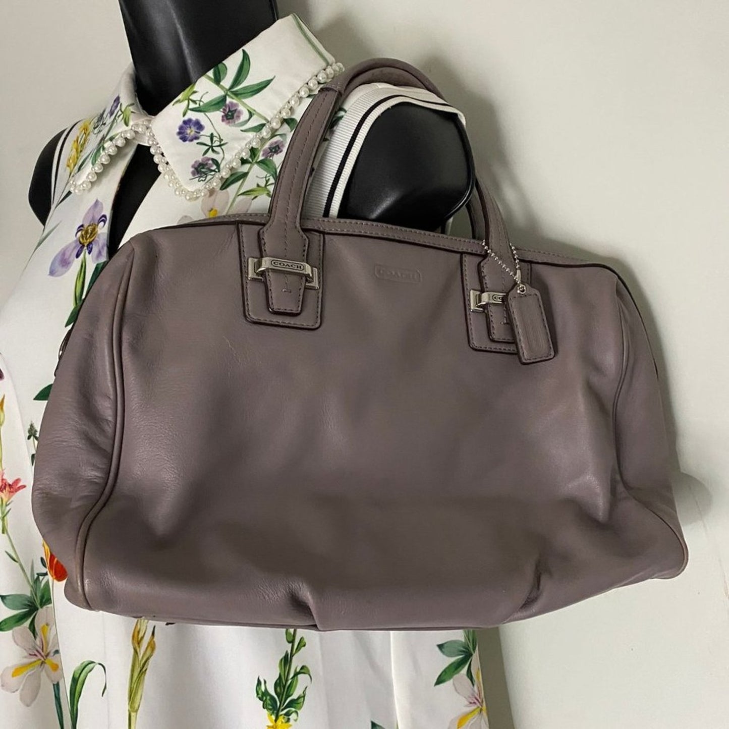 Coach Gray Medium Leather Tote Bag
