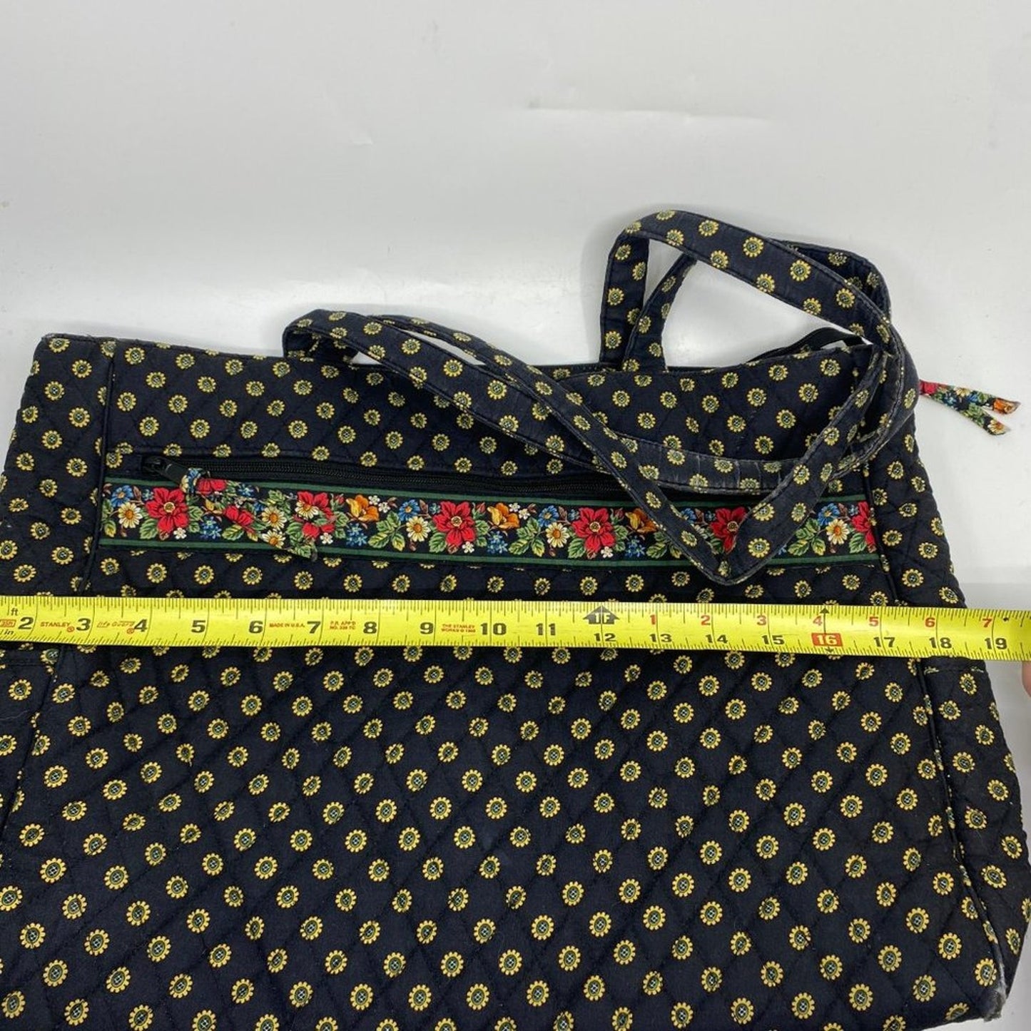 Vera Bradley Black Fabric Large Tote Bag