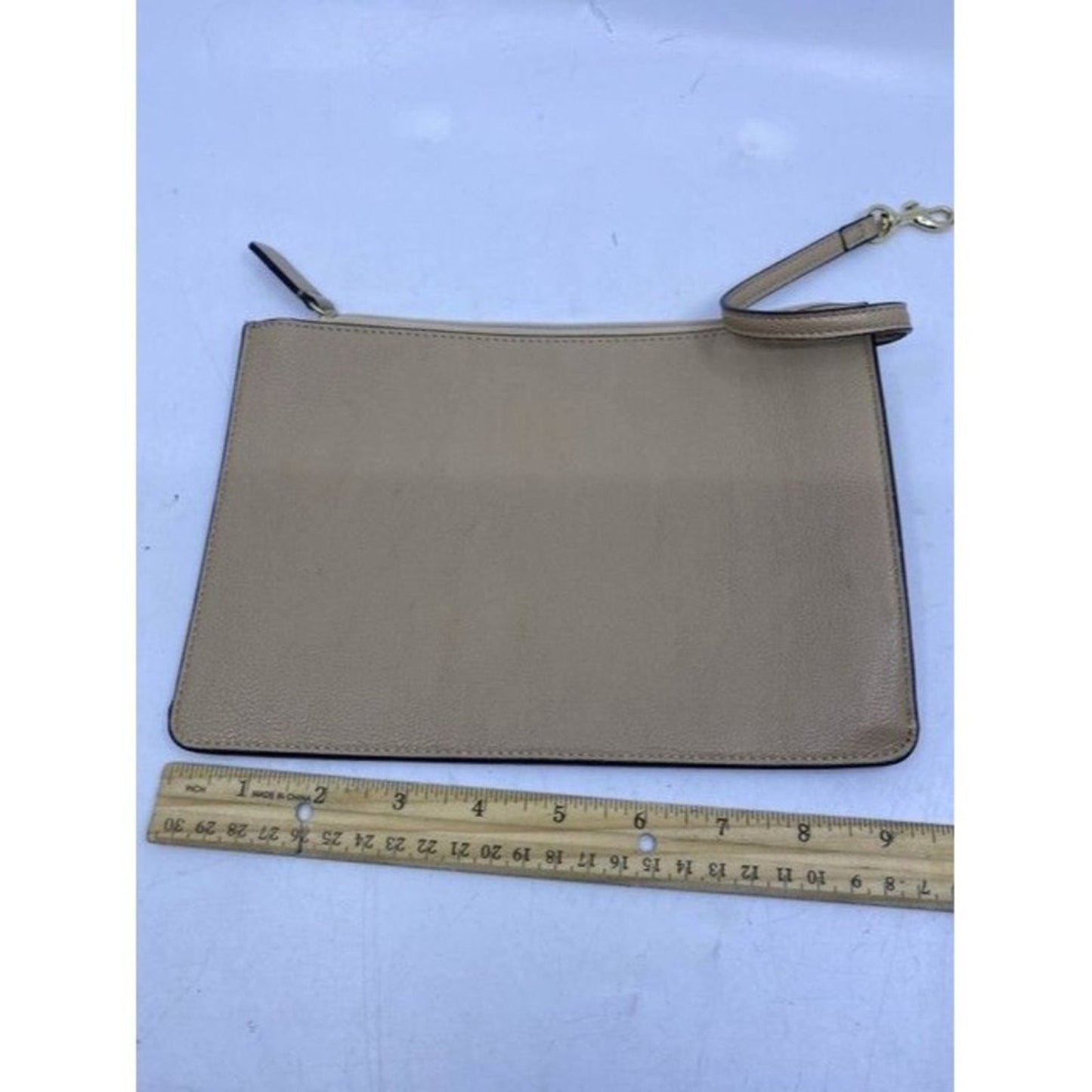 Calvin Klein Clip On Tan Faux Leather Clutch