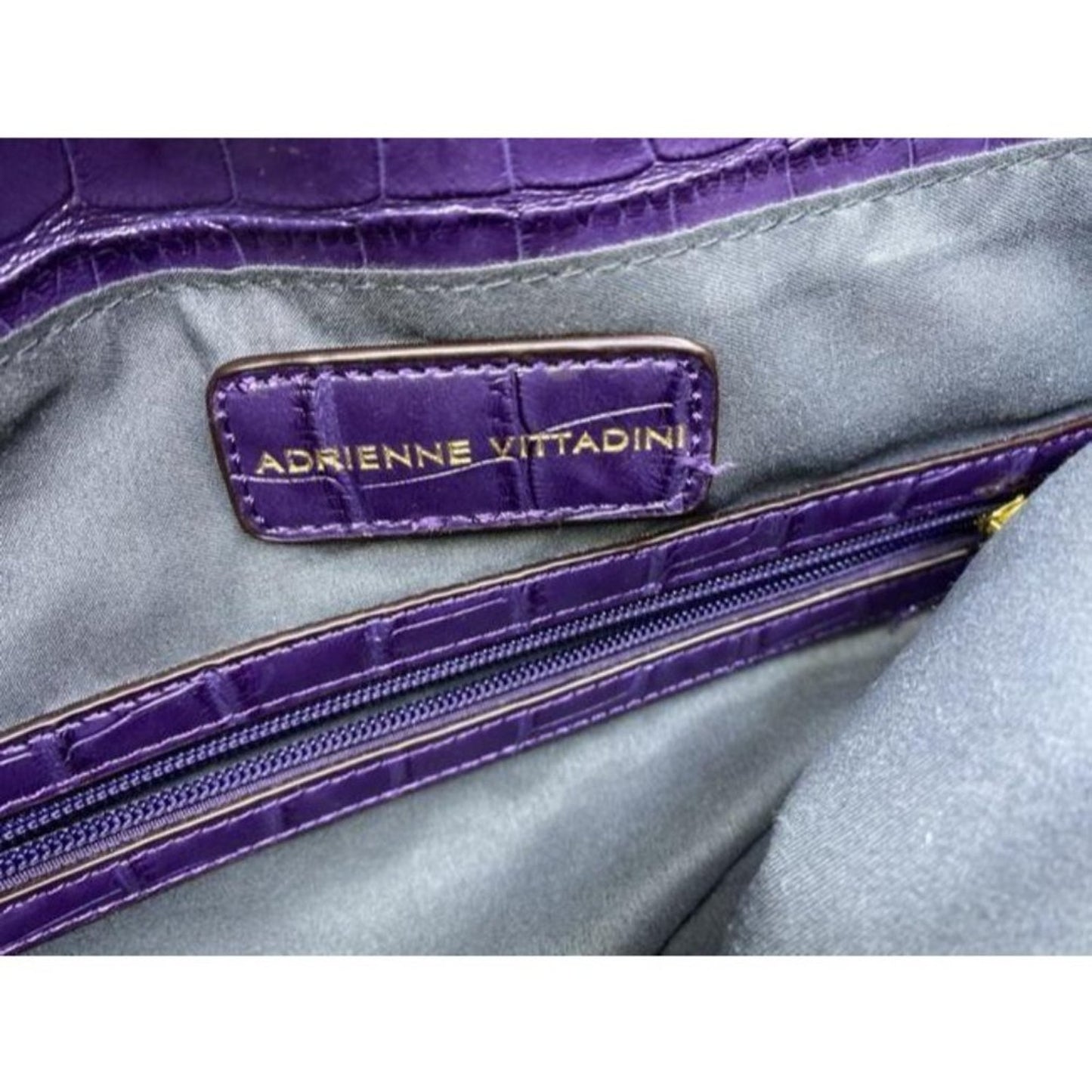 adrienne vittadini crossbody w w stra purple leath