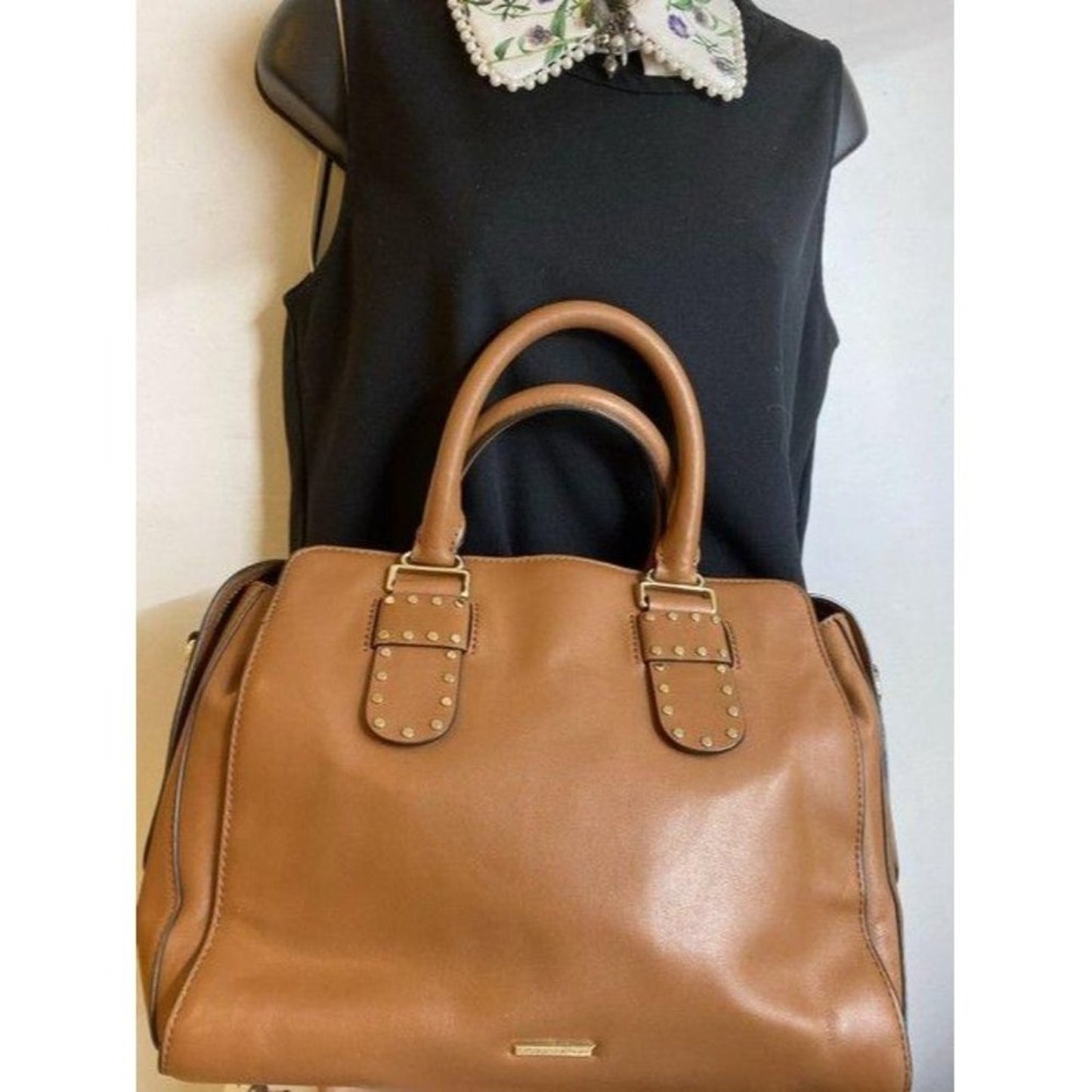 rebecca minkoff bag shoulder orange leather tote