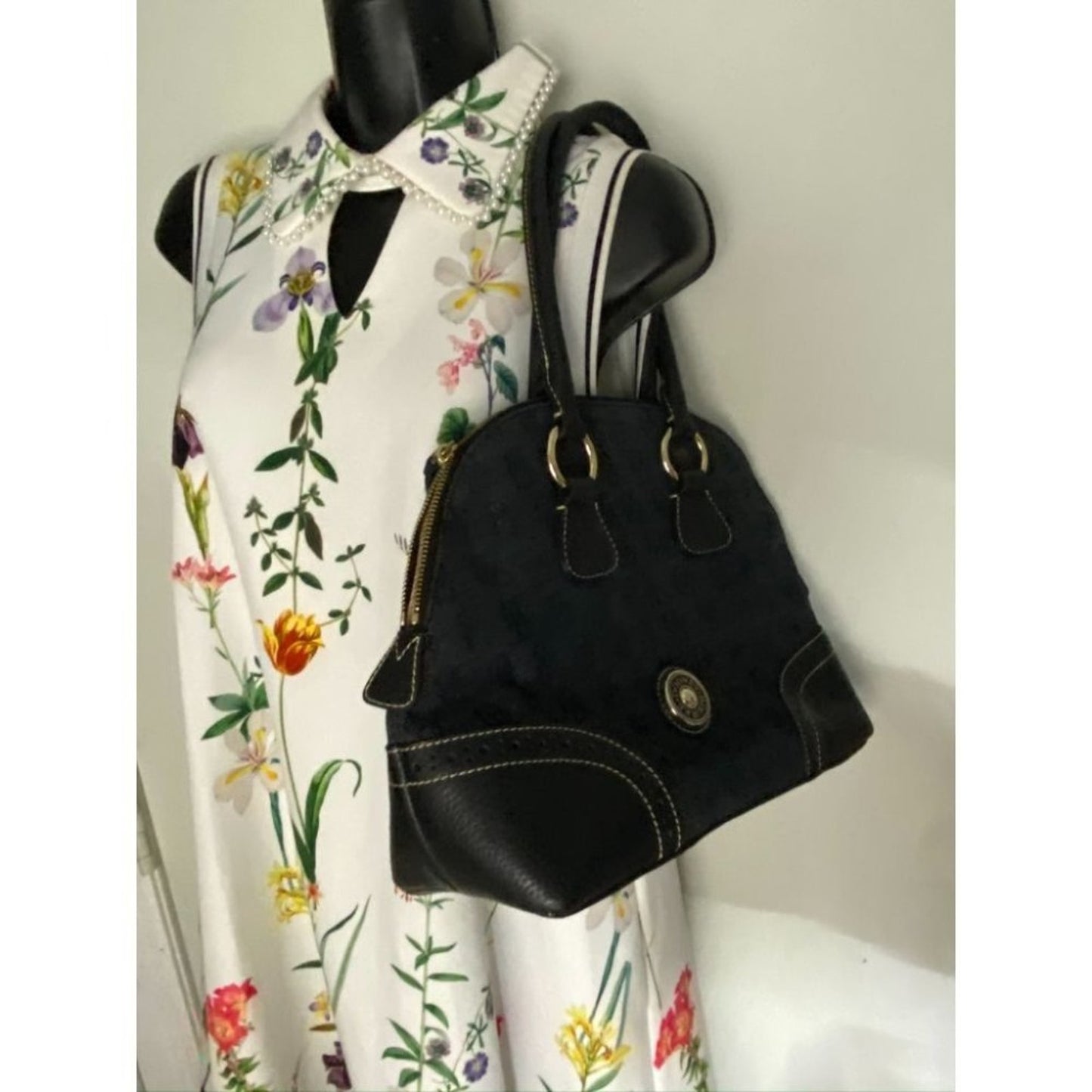 Dooney & Bourke Over Signature Fabric Size M Gray