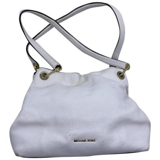 michael kors white leather shoulder bag