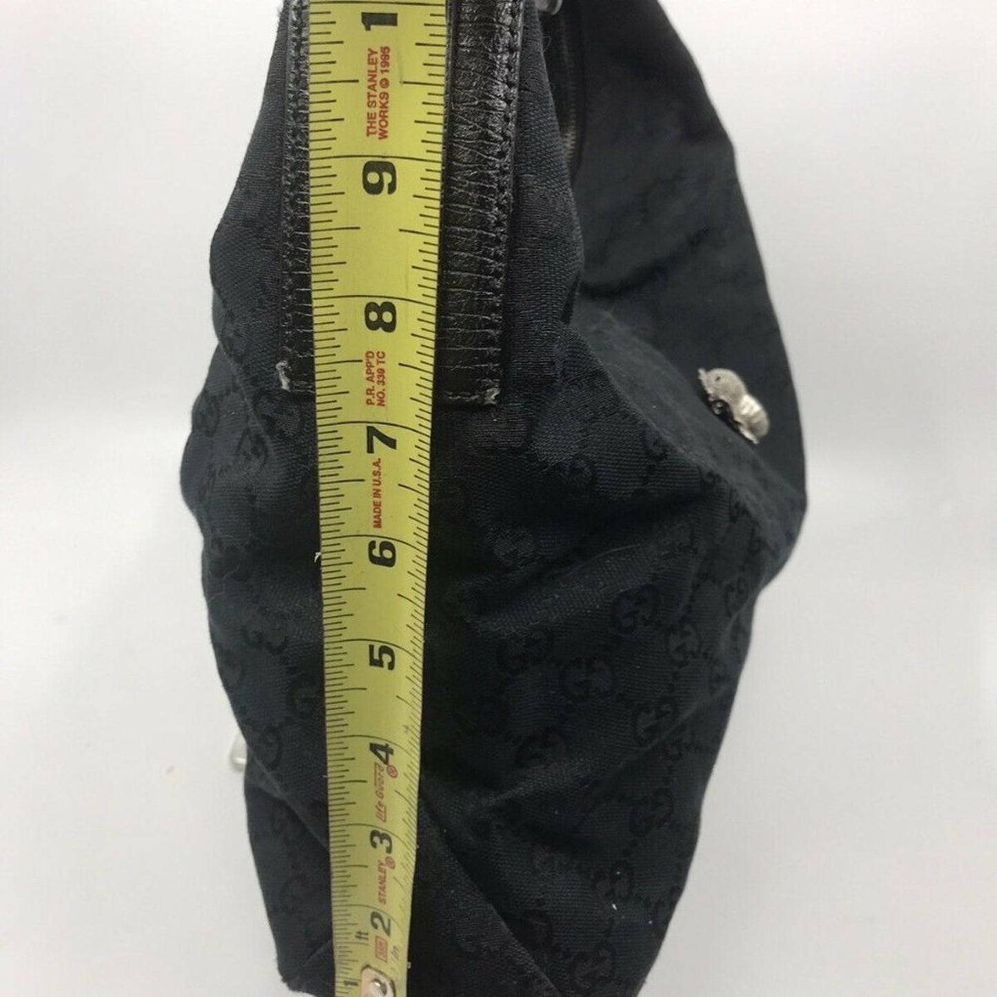 GUCCI Black Hobo Bag W/ Customized Vintage Bee