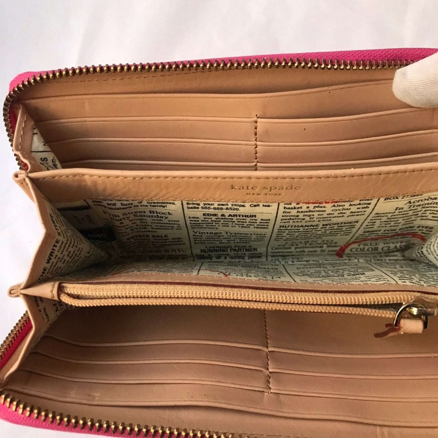 kate spade patent leather pink wallet