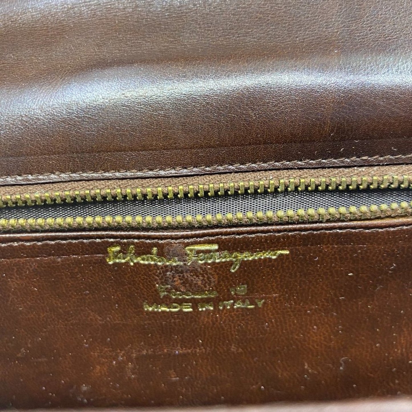 Salvatore Ferragamo Vintage Brown Clutch