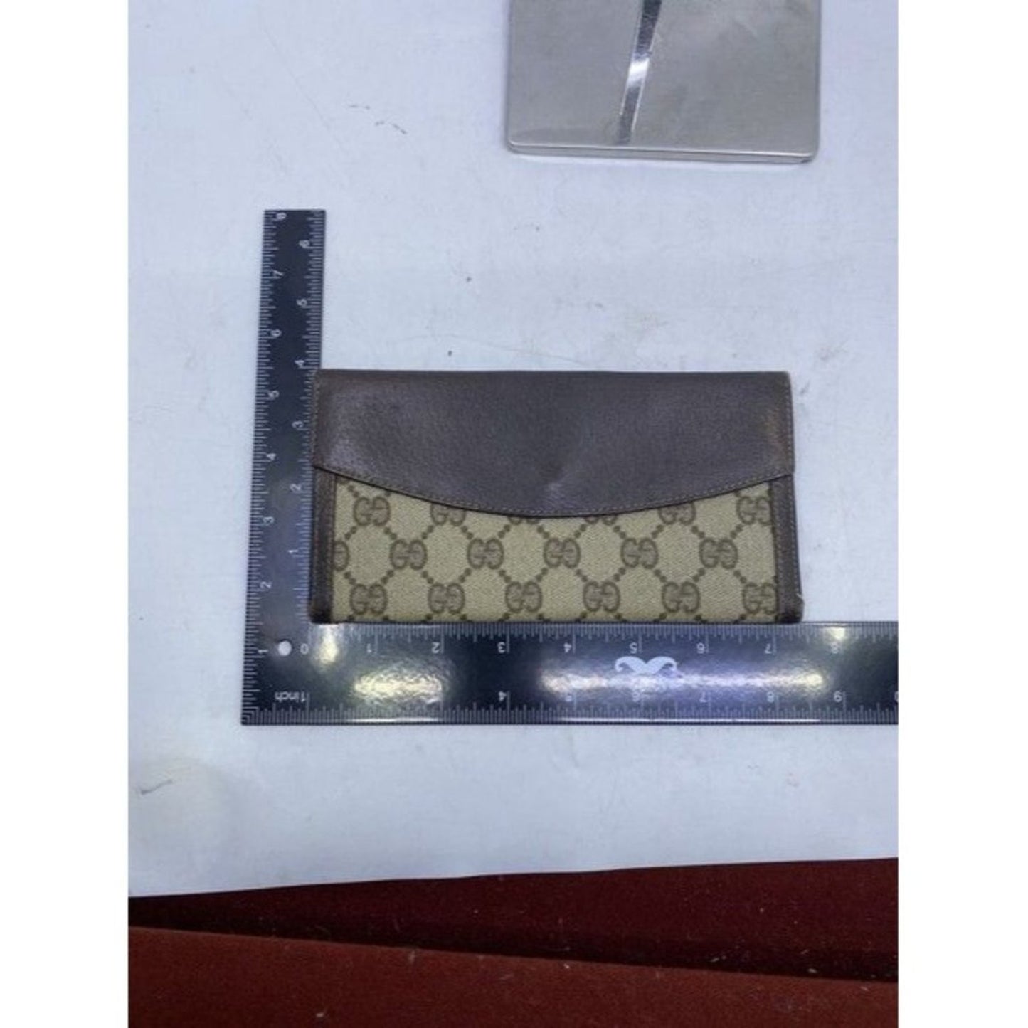 Gucci Brown Long Vintage Canvas Wallet