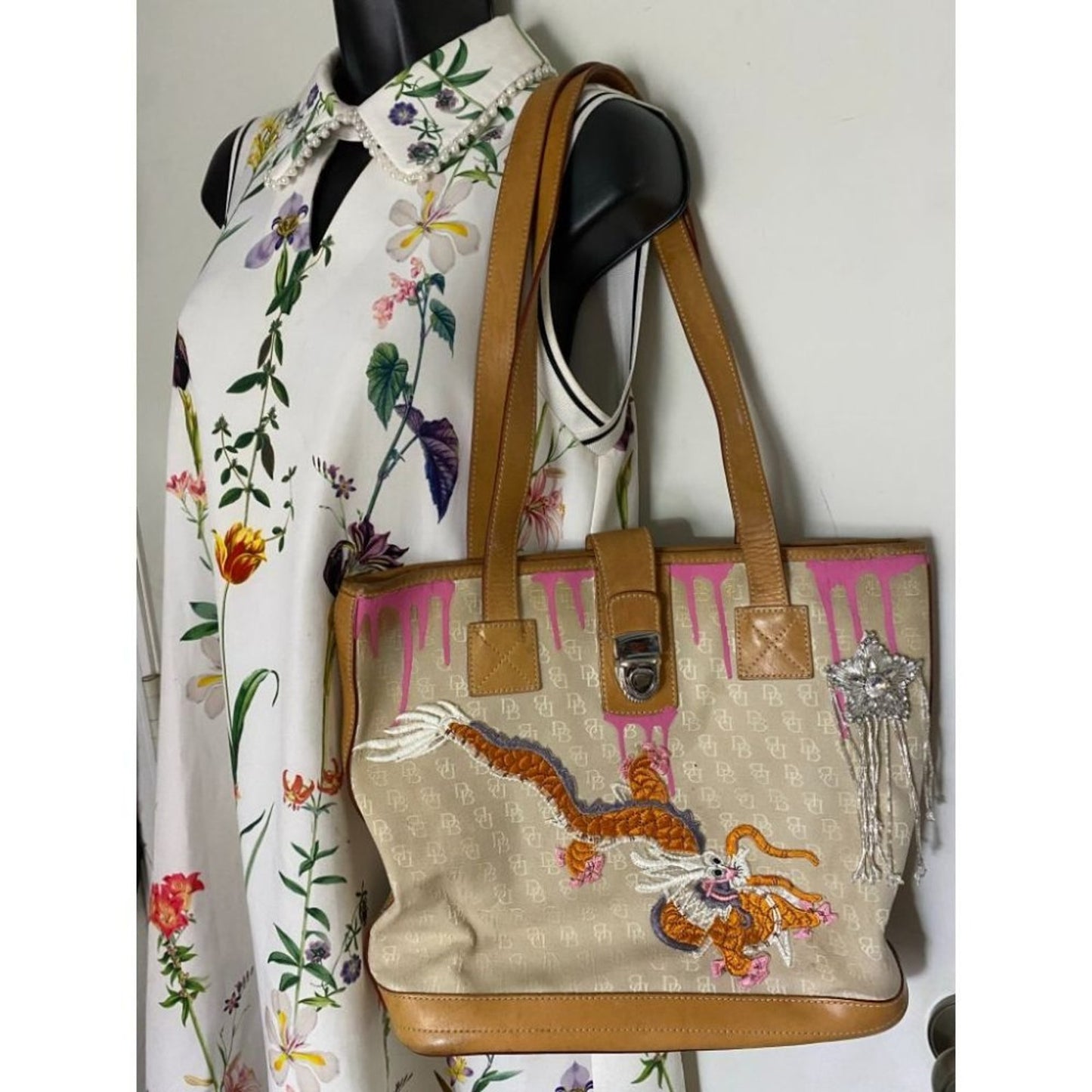 DOONEY & BOURKE Shoulder Tote Bag Customized Tan