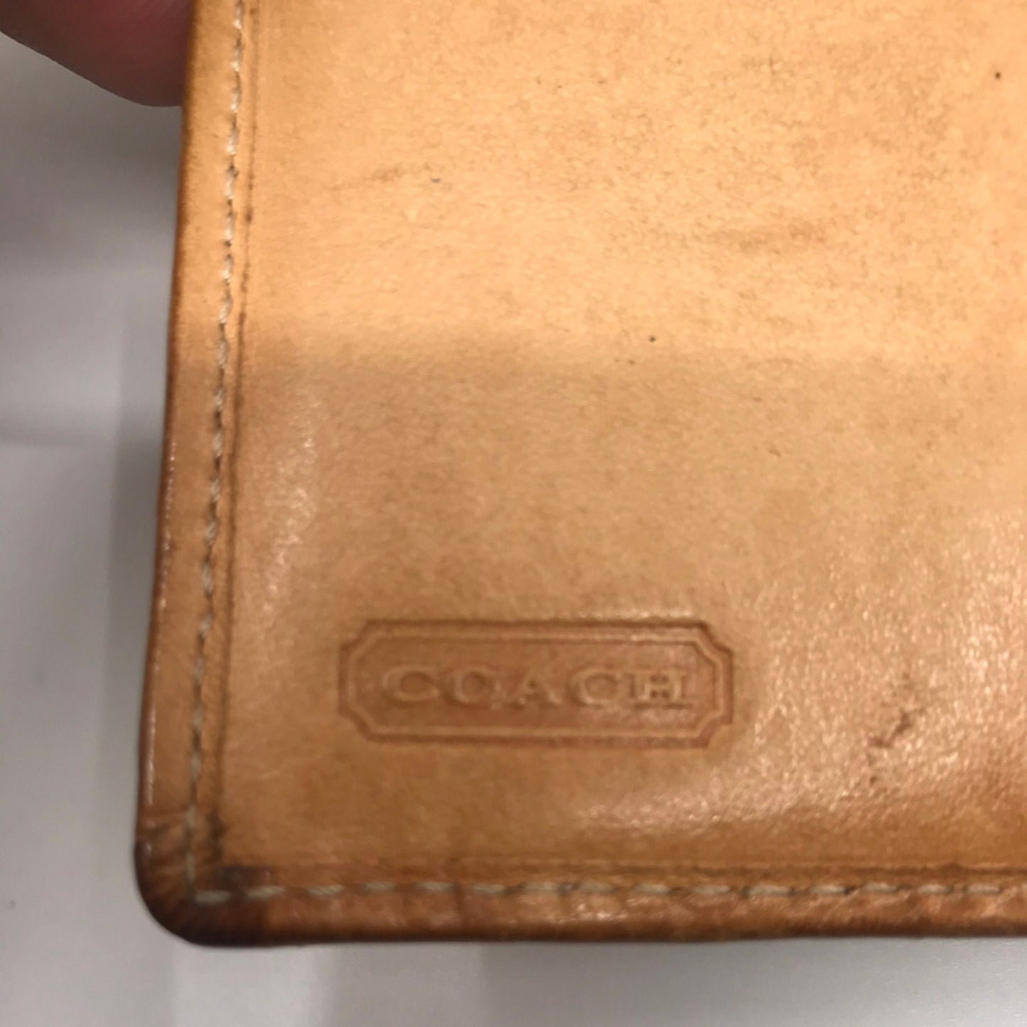 COACH Brown C Signature Design Leather Wallet