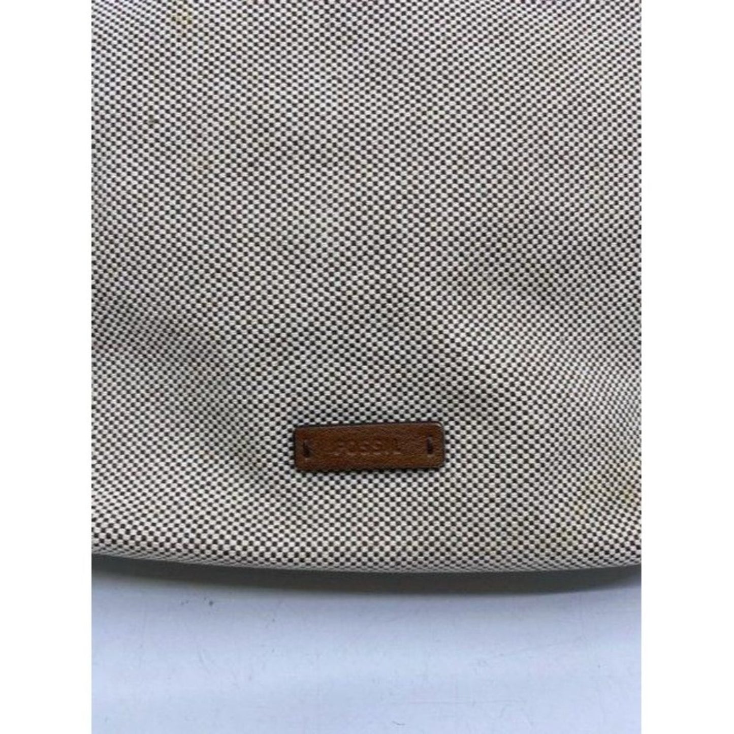 Fossil Tote Brown White Nylon Fabric Shoulder Bag