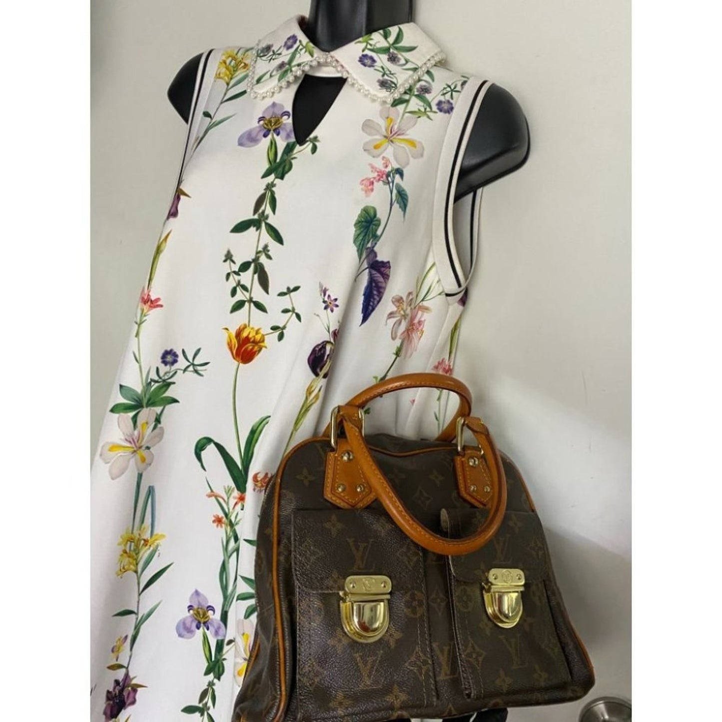 Louis Vuitton Manhattan PM Brown Tote Handbag