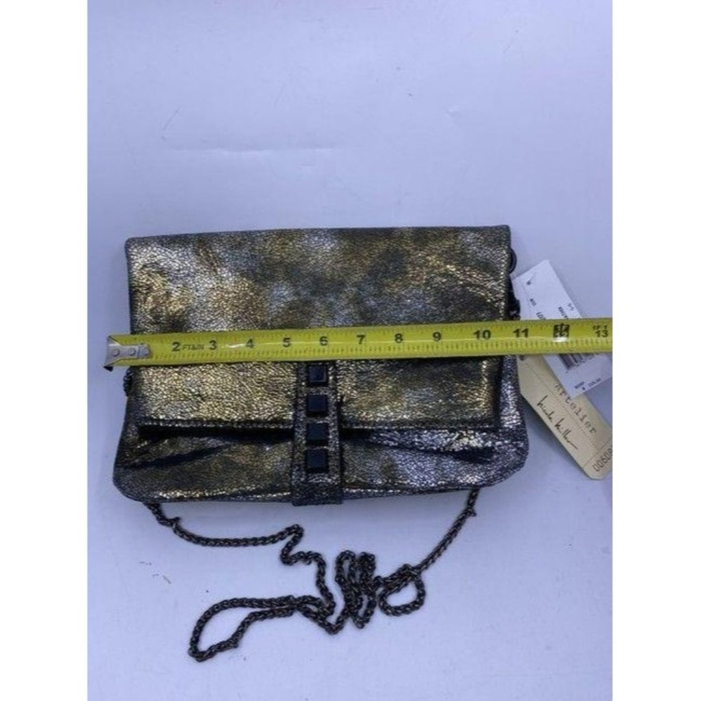 Nicole Miller Msrp Black Gold Leather Cross Body B